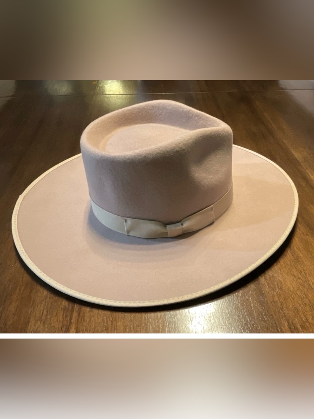 Wide Brim Fedora Hat Beige Australian Wool Brand: “Lack of Color” Women’s Small